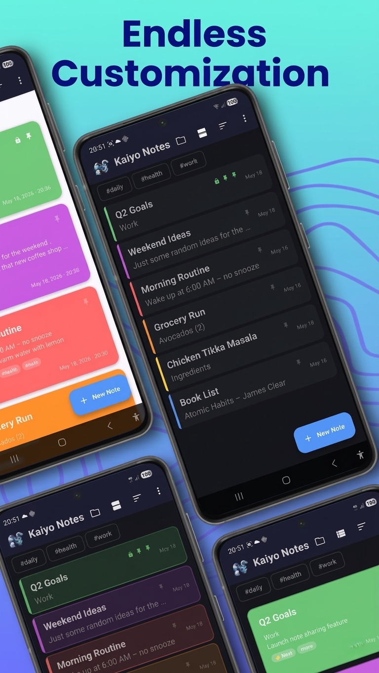 Kaiyo Notes Android app rich text editor with auto-save